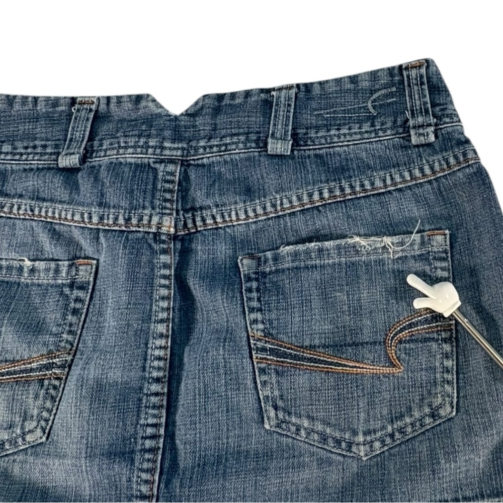Y2K American Eagle Micro Mini Denim Skirt Low Rise Mallcore 2000s Size 8 VTG - Picture 10 of 10